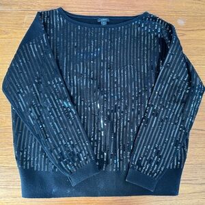 Halogen Black Sequin Embellished Sweater